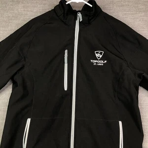 Clique Top Golf St Louis Jacket Mens M Black Full Zip Fleece Lined Preppy - Picture 1 of 15