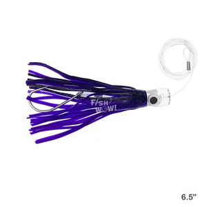 Taza de pesca 6,5" Trolling Marlin aparejada Señuelo Cabeza de Resina Juego Grande Púrpura Negro - Imagen 1 de 6
