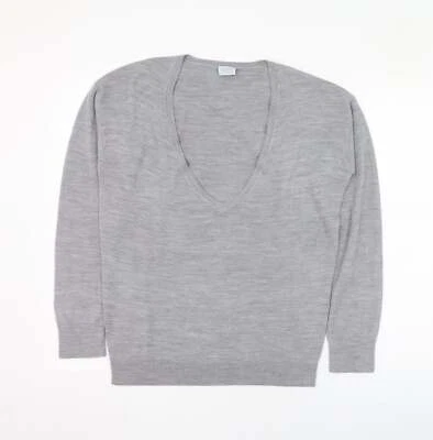 Oasis Womens Grey V-Neck Acrylic Blend Jumper Size 10 - Image 1 of 4