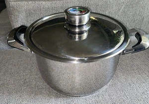 Vintage Nutri Stahl Nutri Thermic 6 7 qt stock pot w/ lid Stainless Steel - Picture 1 of 6