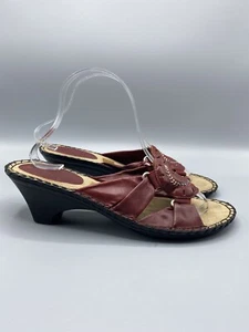 Duckhead Womens Sandals Block Heels Slip On Shoes Burgundy Size 9M - Picture 1 of 12
