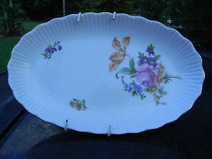 Jumenau floral pattern dish.German Democratic Republic with plate holder 9" long - Picture 1 of 5