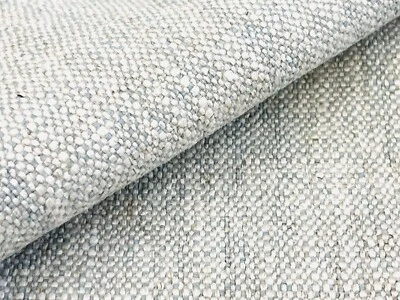 Colefax & Fowler Textured Plain Linen Weave Fabric- Conway / Pale Aqua 2.90 yds - Image 1 of 2