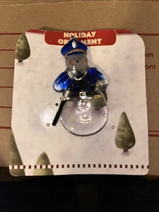 Hand Blown Snowman Glass Ornament Handcrafted On Original Cardboard Backing - Picture 1 of 2