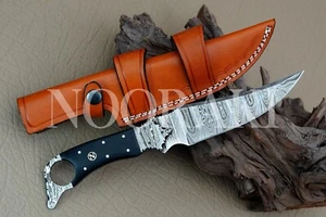 Buffalo Horn Damascus Steel Full Tang Knife For Hunting Survival Camping 11" - Picture 1 of 6