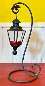 Cast Iron Hanging 17" Tin Decorative Candle Lantern - Picture 1 of 10