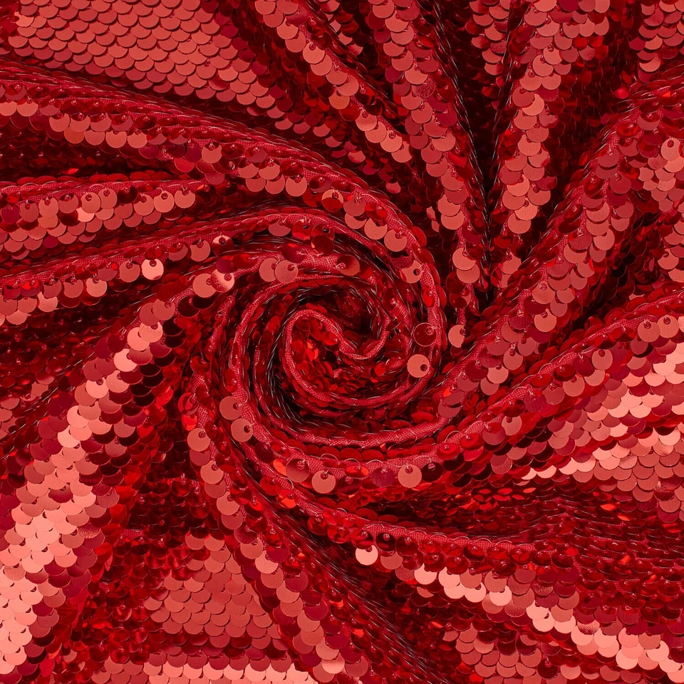 Fish Scale Sequin Fabric on Stretch DTY Knit Fabric By The Yard For DIY Crafts - Image 1 of 1