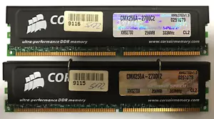 Corsair XMS2 512MB (2x256MB) DDR1 CMX256A-2700C2 XMS2702v1.3 333MHz CL2 #R2353 - Foto 1 di 2