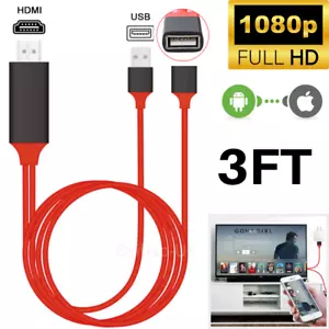 MHL USB to HDM Cable Phone to TV HDTV AV Adapter Universal Android Type C iPhone - Picture 1 of 12