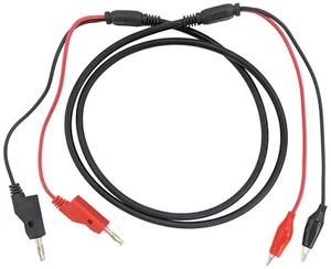 Banana Plugs to Alligator Clips Test Lead Coax Cable, Red and Black, 36" Length - Picture 1 of 2