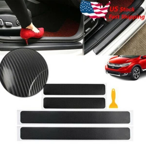 Carbon Fiber Sticker For Chevrolet Car Door Sill Scuff Plate Protector US Stock - Bild 1 von 12