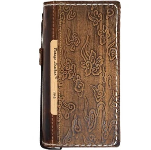 Funda de cuero genuino para iPhone 14 13 15 16 Pro Max Plus Wallet 16E - Imagen 1 de 9