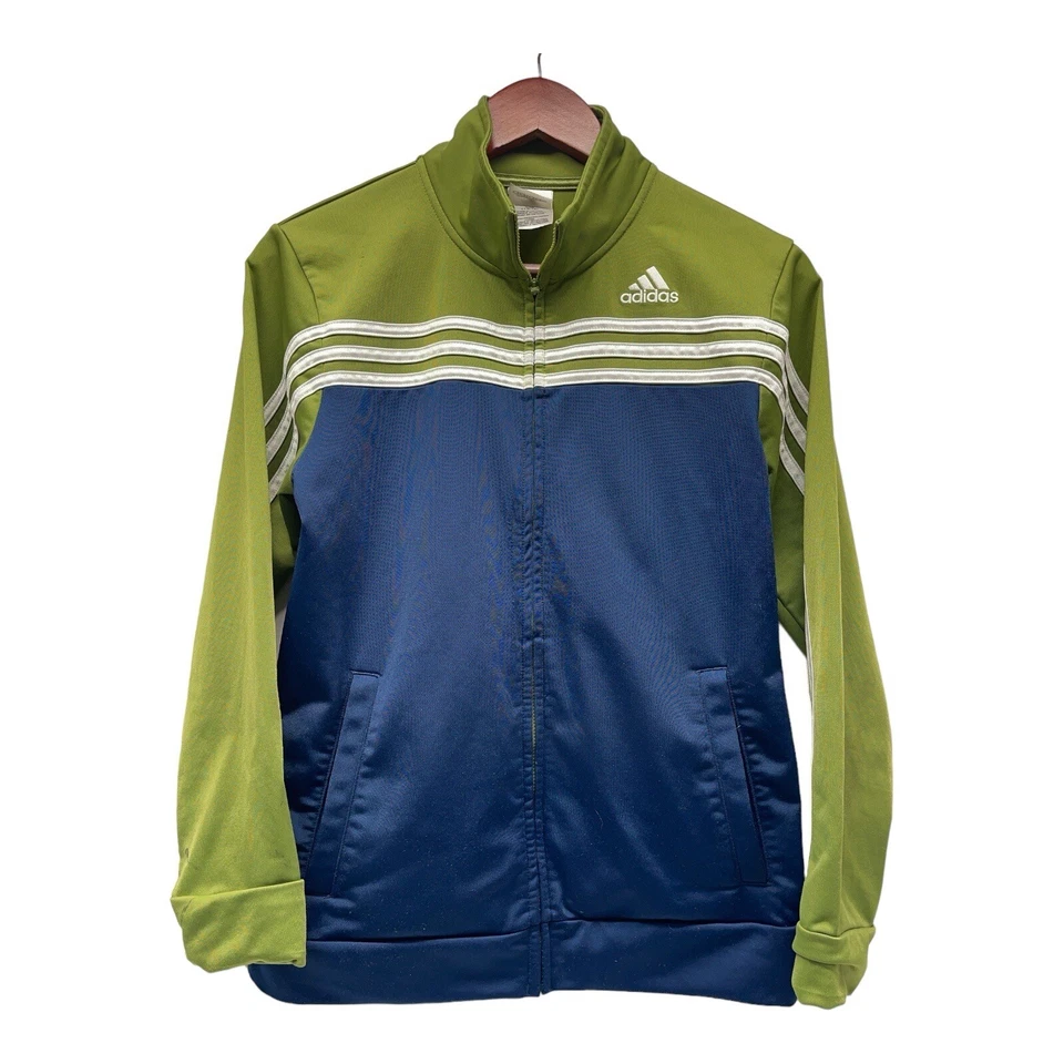 Chaqueta Adidas Mujer Grande Azul Verde Cremallera Completa Luz Foto 1 de 4