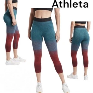 ATHLETA Womens Relay Capri High Rise Workout Tight Multi #566808 Small NWT - Picture 1 of 15