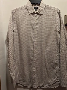J Crew Men's Small Brown Check Long Sleeve Button Up Shirt - Picture 1 of 9