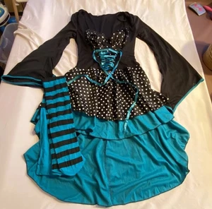 Womens Medieval Gothic Retro Maxi Dress Chiffon Corset Steampunk Cosplay Costume - Picture 1 of 11