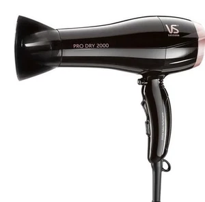 Secador de pelo eléctrico Vidal Sassoon 2000 W VSD120K negro + oro rosa peinado rápido - Imagen 1 de 6
