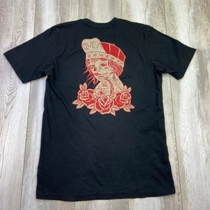 RVCA Shirt Herren Medium Schwarz Rot Tattoo Girl Kurzarm Skater Surfen Männer - Bild 1 von 9