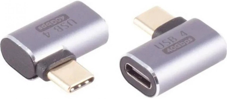 USB-C 90° Winkeladapter, 40 Gbps, Bidirektionale Datenübertragung, horizontal, - Bild 1 von 1