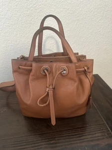 Cole Haan Grand Series Bucket Bag - brown tan pebbled leather, crossbody strap - Picture 1 of 16