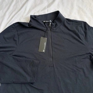 Travis Mathew Top Womens 2XL XXL Crestview 1/4 Zip Black Pullover - Picture 1 of 20