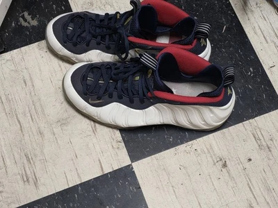 Nike Foamposite Pro Red Navy Basketball Sneakers - Image 1 of 4