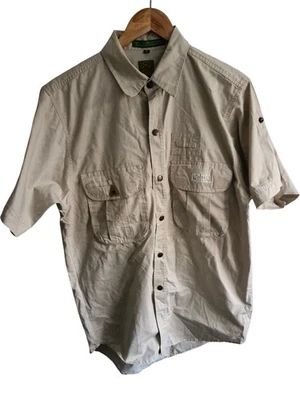 Camel Trophy Adventure Shirt 40 chest M Men's Beige Cotton Short Sleeve gorpcore - Image 1 of 4