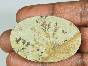 30X47 MM Natural Psilomelane Germane Dendrite Oval Cabochon Loose Gemstone h487 - Picture 1 of 9