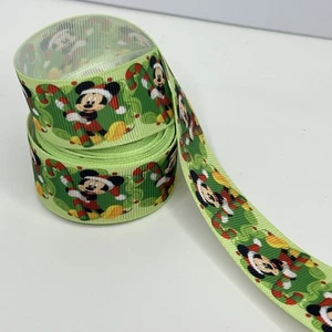 Mickey Mouse Christmas Disney Character Grossgrain Ribbon 1 Yard 25mm 1” - Picture 1 of 2