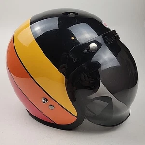 Bell Custom 500 Classic Helmet Riff Gloss Black/Yellow/Orange/Red - Med w/Shield - Picture 1 of 11