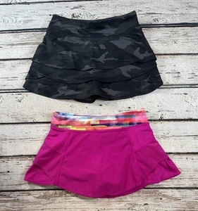 Athleta Girl Skort Bundle Lot Size Medium 8/10 Black Camouflage Pink - Picture 1 of 7