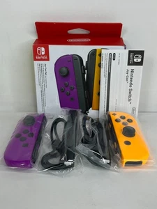 Par de controladores inalámbricos Nintendo Switch Joy-Con púrpura neón HAC-A-JAQAA naranja - Imagen 1 de 12