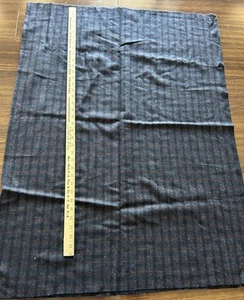 58" Wide 40" Length GLORIOUS 100% Wool British Fabric REVERSIBLE Blue Red Stripe - Picture 1 of 11