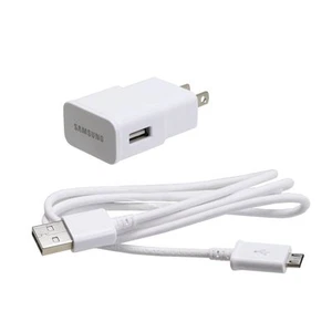 OEM Samsung Note - Tab 3 - Galaxy S 1/2/3/4 Home Wall Adapter+USB Charger Cable - Picture 1 of 4