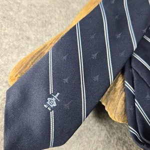 McDonnell Douglas Corporation Neck Tie Blue F-18 Fighter Jets - Picture 1 of 8