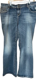 Vigoss Plus Jeans Womens 24 Blue Bootcut Heritage Fit Thick Stitch 43x31 - Picture 1 of 16
