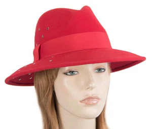 Red Wide Brim Felt Fedora hat by Max Alexander 100% AU Owned Family Business - Picture 1 of 7