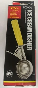 Winco No.20 Ice Cream Disher with Plastic Handle Size 20 2 oz capacity Yellow - Picture 1 of 5
