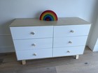 Oeuf NYC Wood 6-Drawer Dresser With Changing Tray, White And Birch