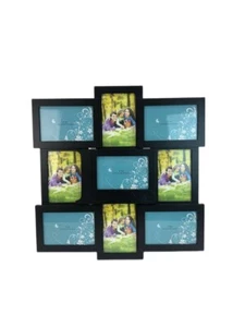 Woltu Klarglas Liebesbilder 9 Öffnungen Schwarz Fotorahmen Größe 4x6 Neu mit Karton - Bild 1 von 5