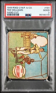 1949 R302-2 M.P. & CO. #101 TED WILLIAMS HAND CUT PSA 2 96146179 - Picture 1 of 2