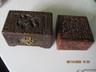 ANTIQUE ASIAN CARVED WOODEN BOXES (2)