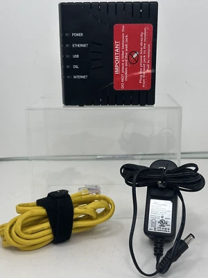 Westell 6100 DSL2 Internet Router Model E90-610015-06 w/ AC Adapter and Cat5 - Image 1 of 4