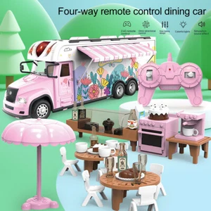 Remote Control Car 2.4Ghz Pink Electric Simulation RV Model Toy with Music Light - Picture 1 of 9