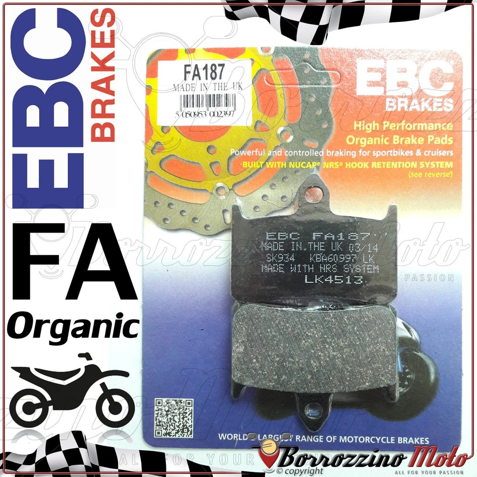 Plaquettes de Frein Avant Organic EBC FA187 Honda CBR 900 RR Fireblade 1992-1993 Foto 1 de 1