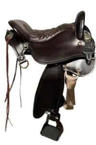 Endurance Ranch Saddle 16" Handmade Eco-Leather Black Drum Dye – Equestrian Gear - Picture 1 of 2