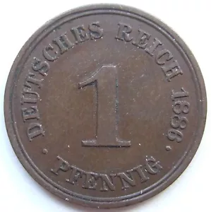Münze Deutsches Reich Kaiserreich 1 Pfennig 1886 G in fast Vorzüglich - Bild 1 von 2