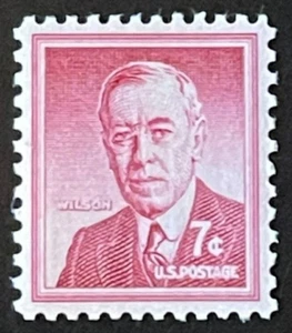 Scott #: 1040 - Woodrow Wilson 7c 1956 postfrisch Einzelstempel - Bild 1 von 1