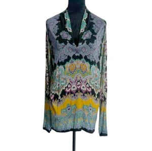 Camicetta top ETRO taglia 46 US 10 manica lunga colorata - Foto 1 di 8
