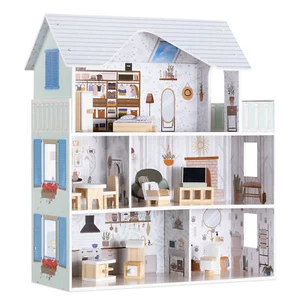 Casa delle Bambole Vittoriana Grande in Legno - Casa Bambola di Legno con Mobili - Photo 1/7